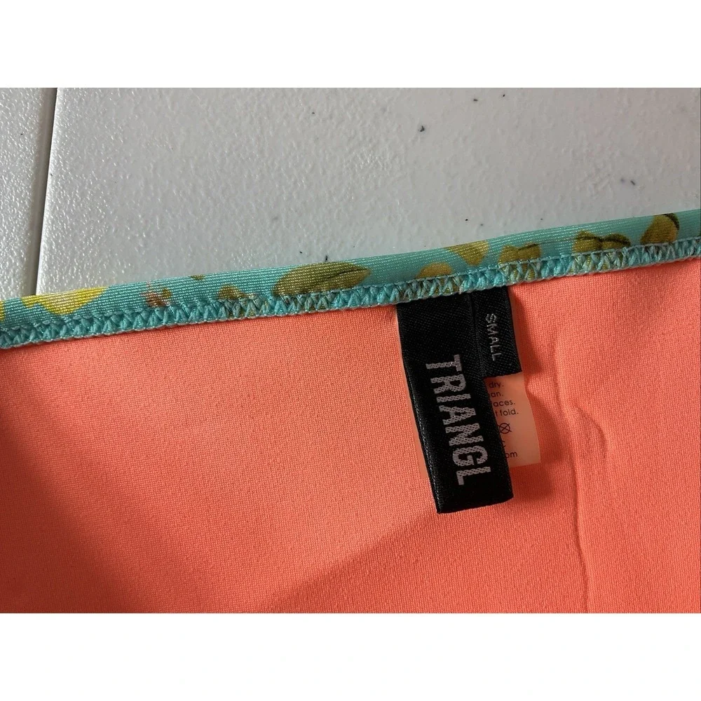 Triangl Bikini Bottom Sz S  Neoprene‎ Floral Tropical Turquoise Swimwear Beach